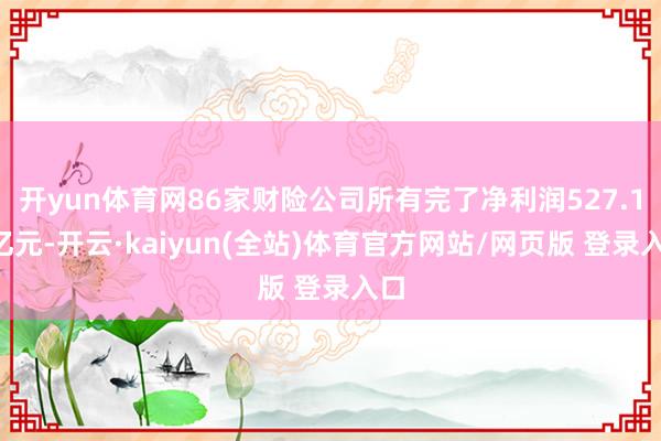 开yun体育网86家财险公司所有完了净利润527.18亿元-开云·kaiyun(全站)体育官方网站/网页版 登录入口