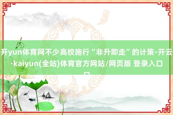 开yun体育网不少高校施行“非升即走”的计策-开云·kaiyun(全站)体育官方网站/网页版 登录入口