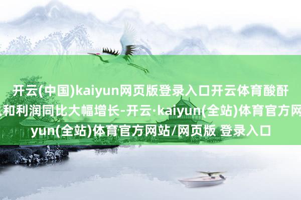 开云(中国)kaiyun网页版登录入口开云体育酸酐及酯类业务营业收入和利润同比大幅增长-开云·kaiyun(全站)体育官方网站/网页版 登录入口